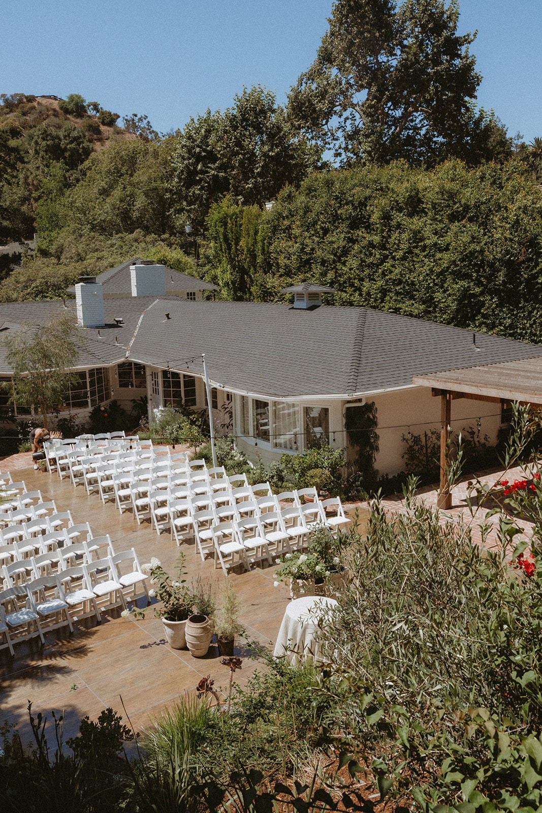 backyard wedding ceremony set-up