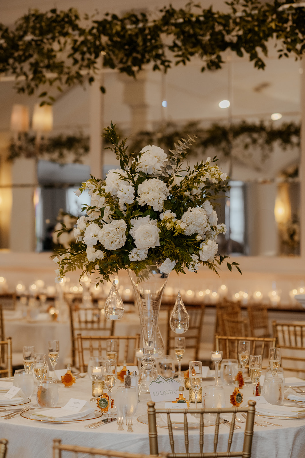 tall white floral arrangements