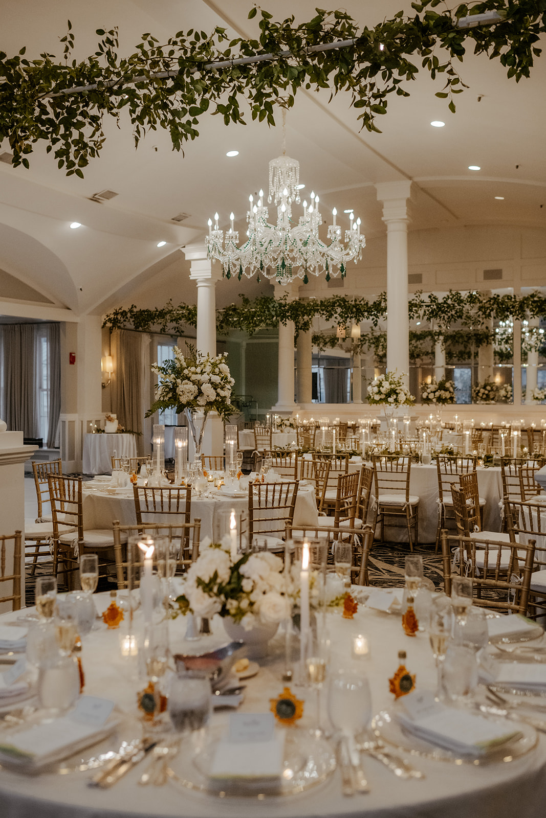 white ballroom reception