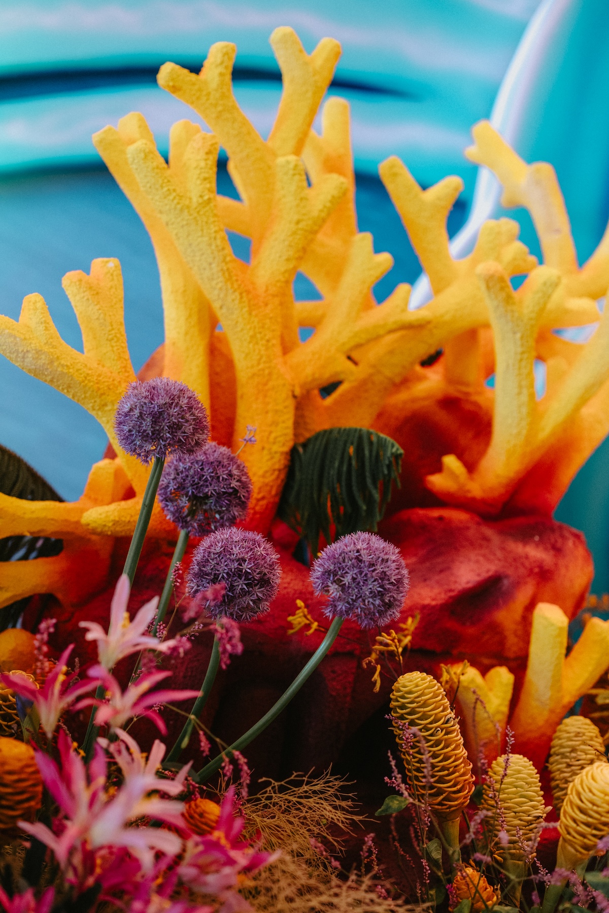 coral inspired wedding flowers
