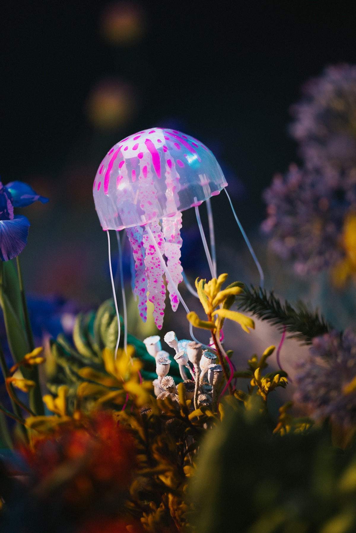 jelly fish flower installation