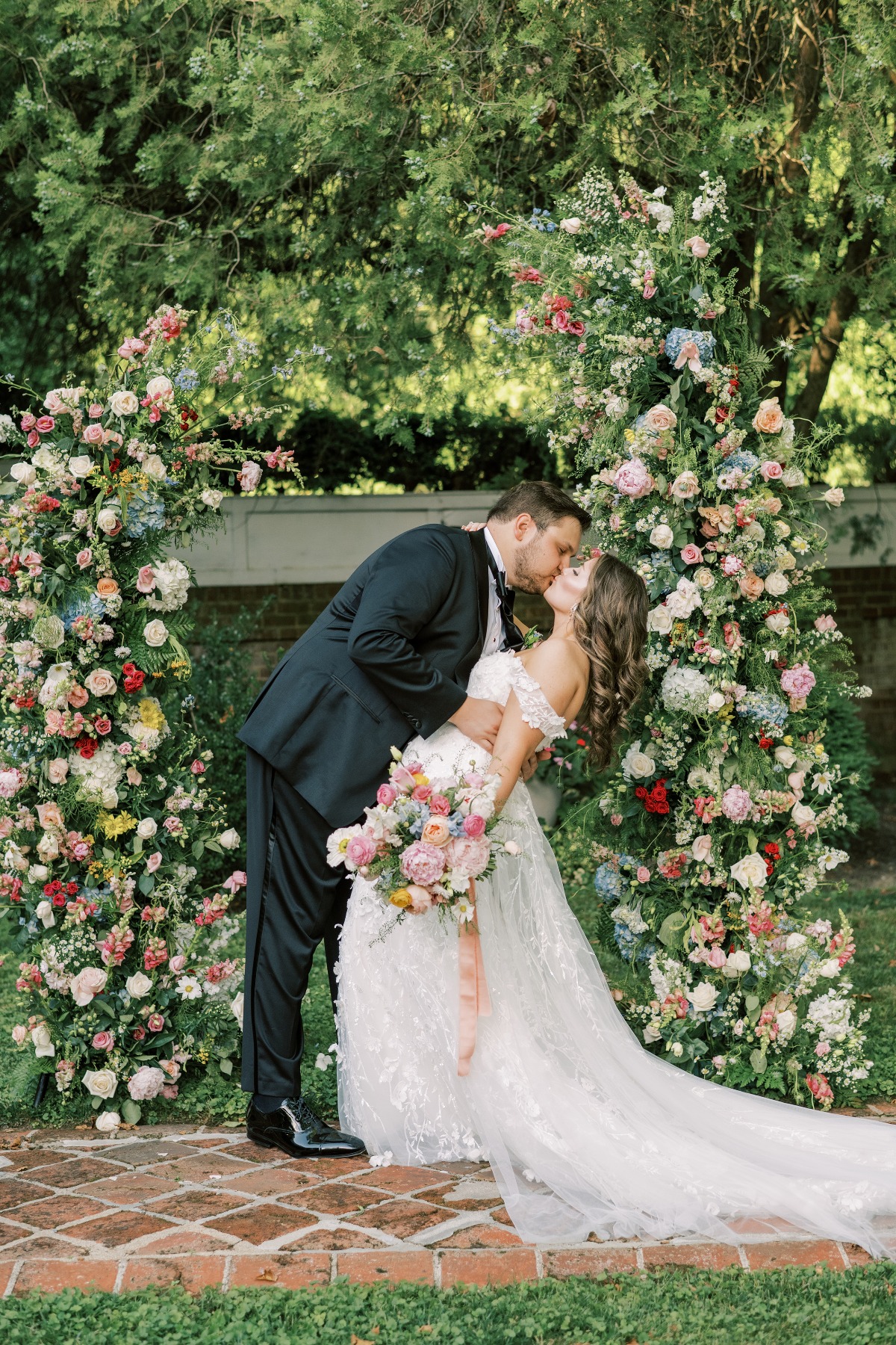 pink silk bouquet ribbon