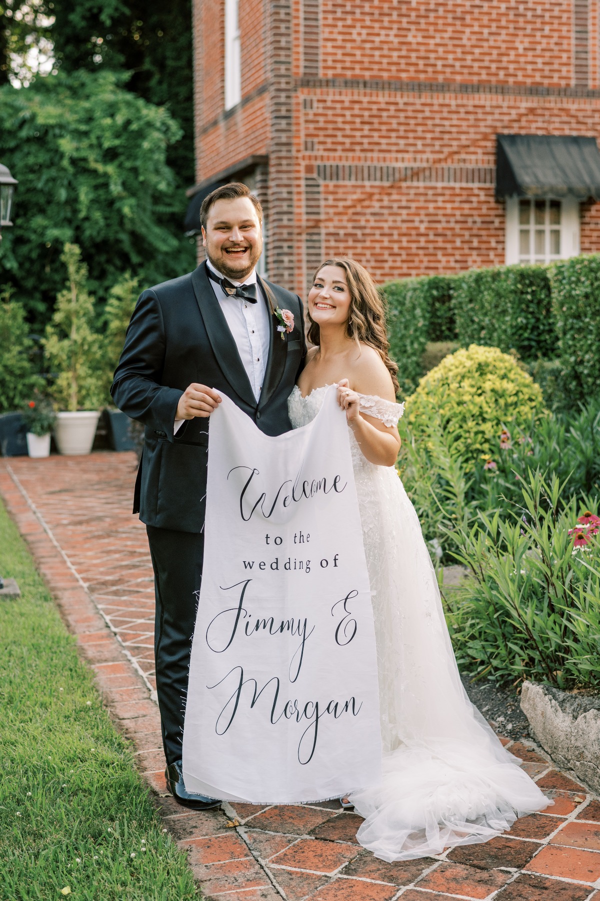 linen wedding welcome sign