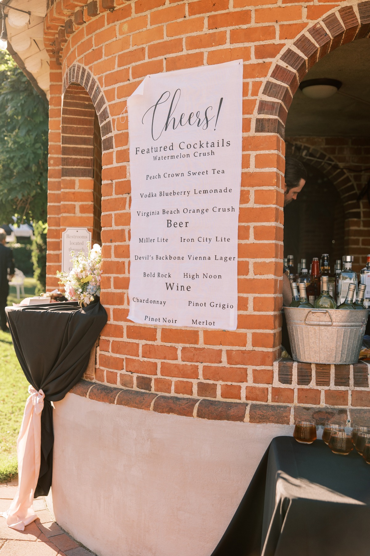 large linen bar menu
