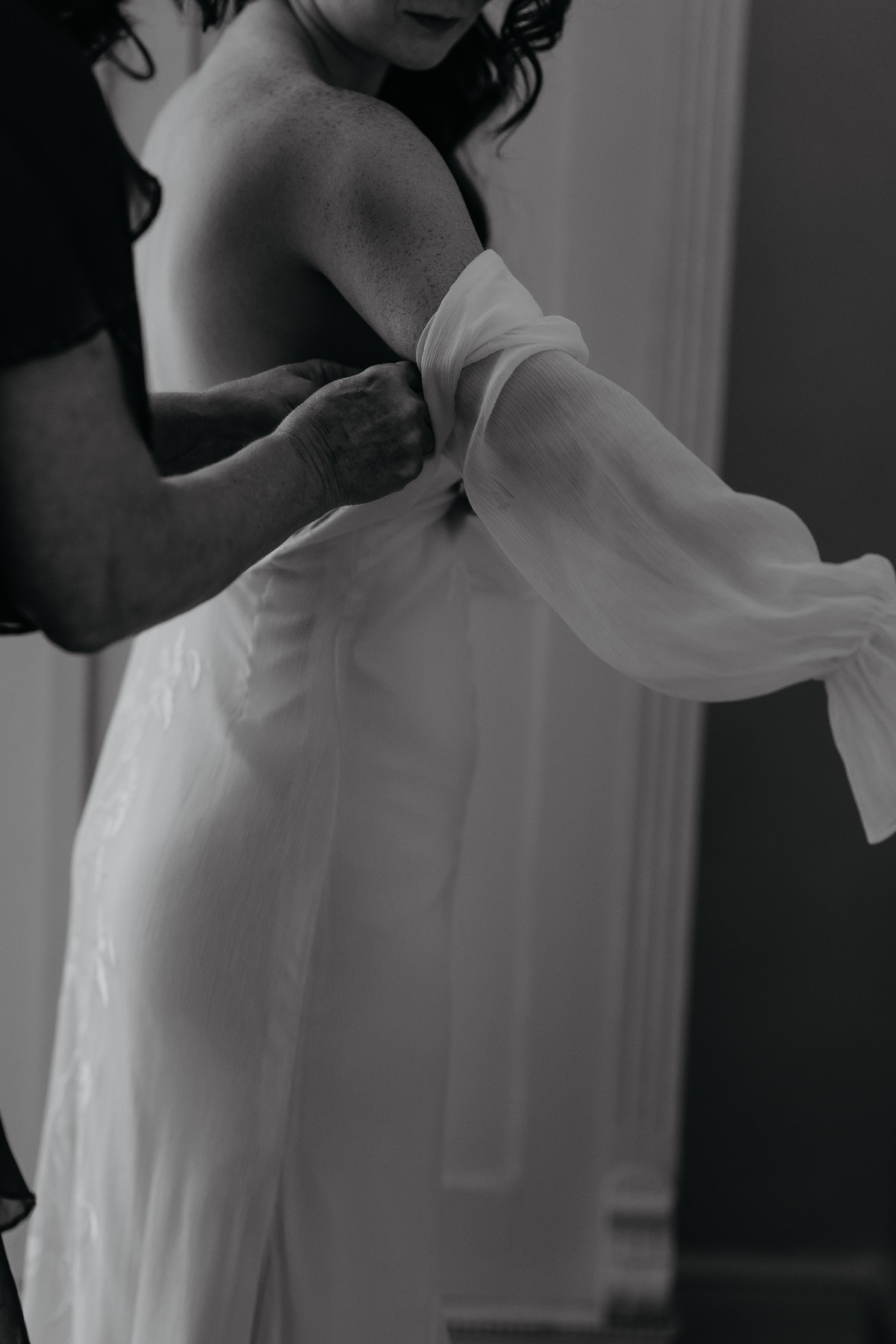 bride getting dressed photo ideas