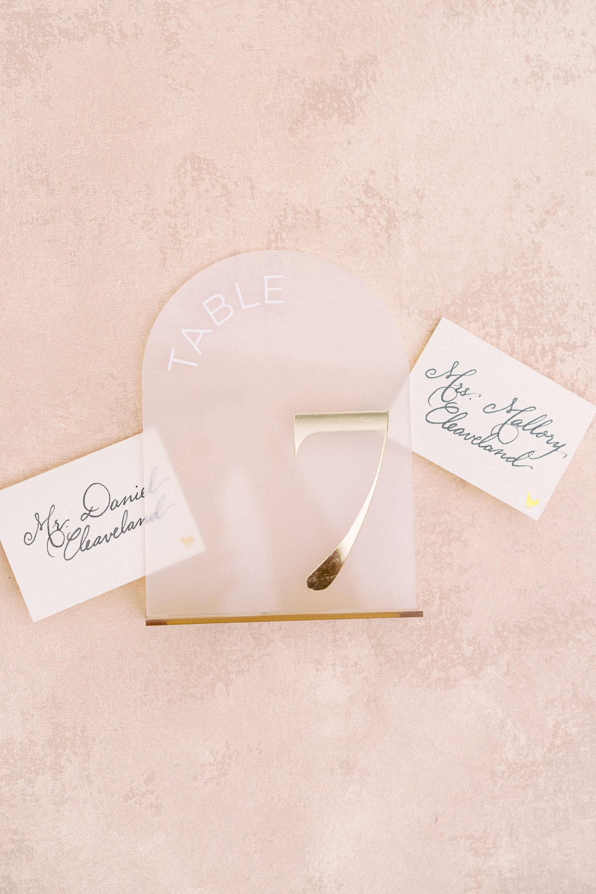 clear table numbers with gold numbers