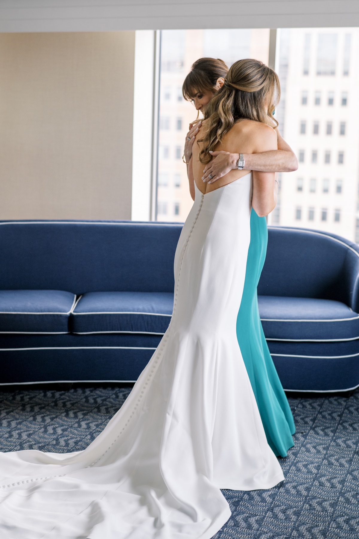 blue mother of the bride dress
