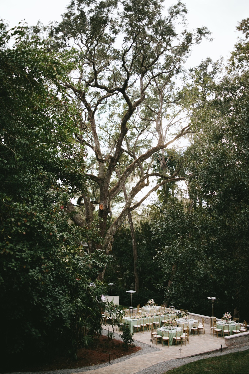 backyard terrace wedding reception