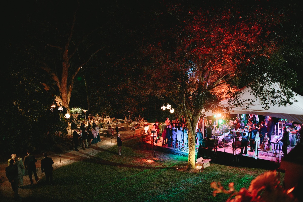 raised outdoor tent with dance floor