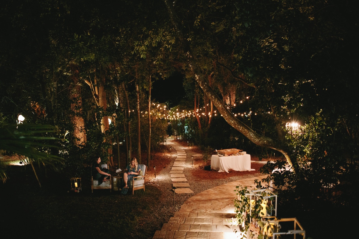 backyard wedding lighting design