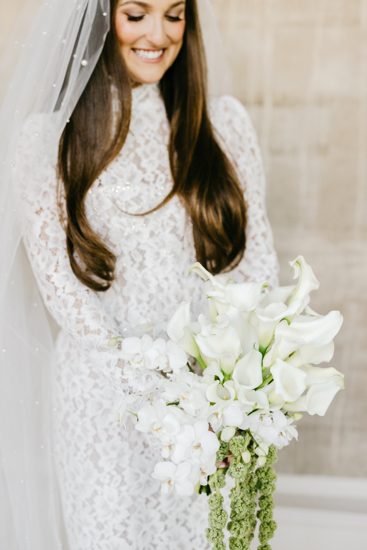 orchid and lily bridal bouquet