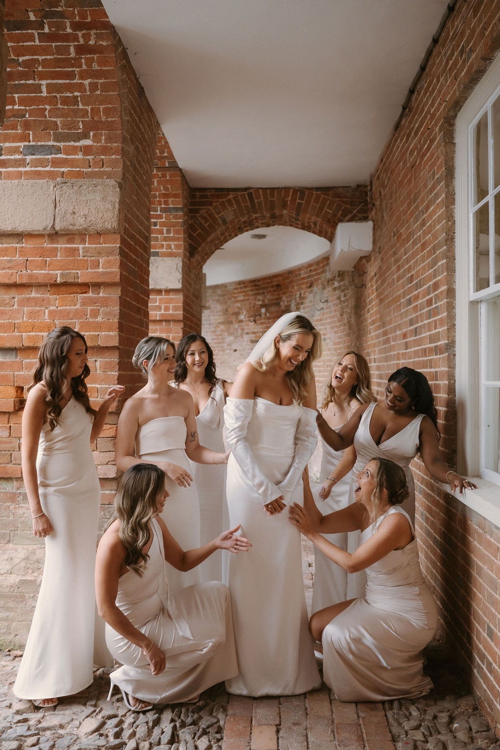off-white bridesmaid dresses