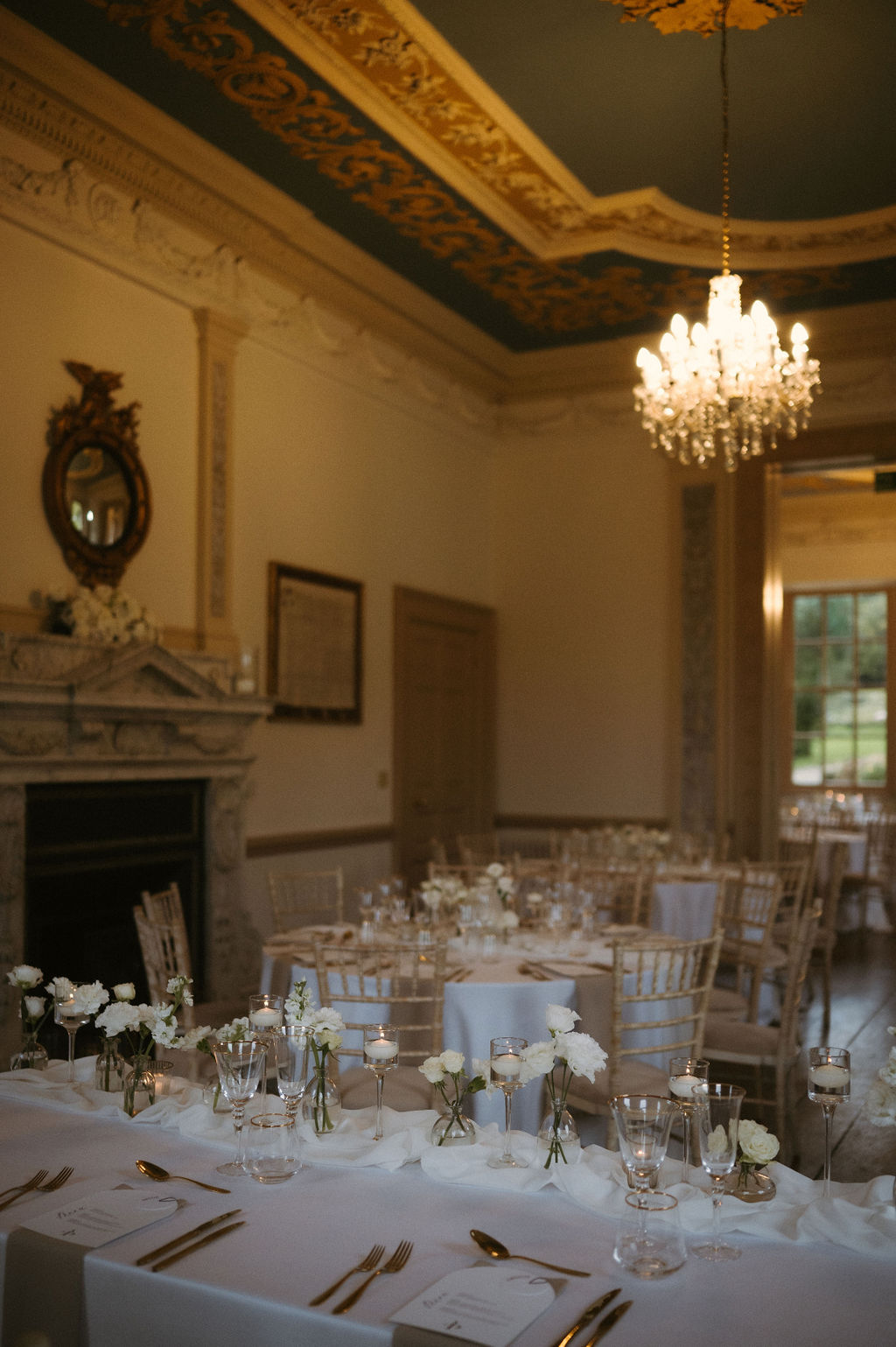 white wedding reception 