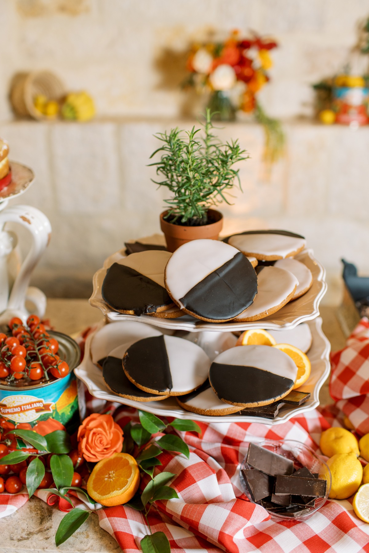 black and white cookie wedding dessert