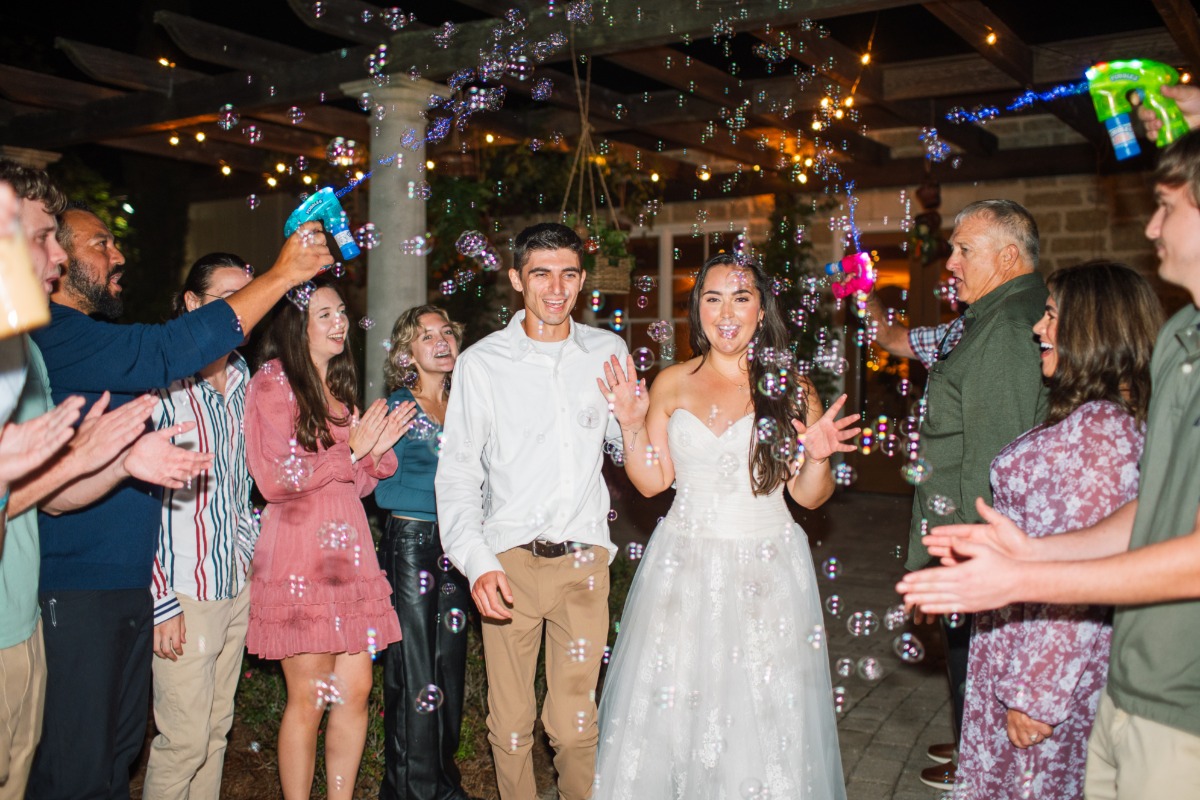 bubble wedding exit