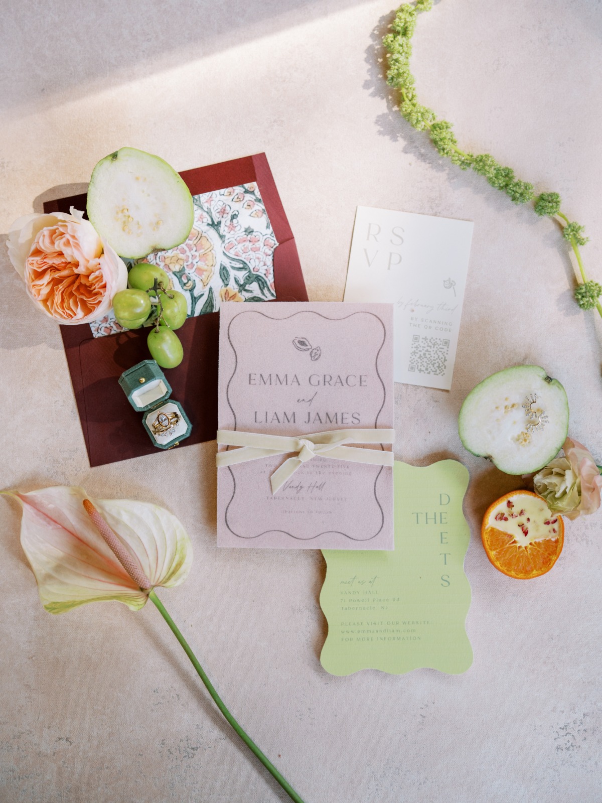 wine lavender and lime wedding colors