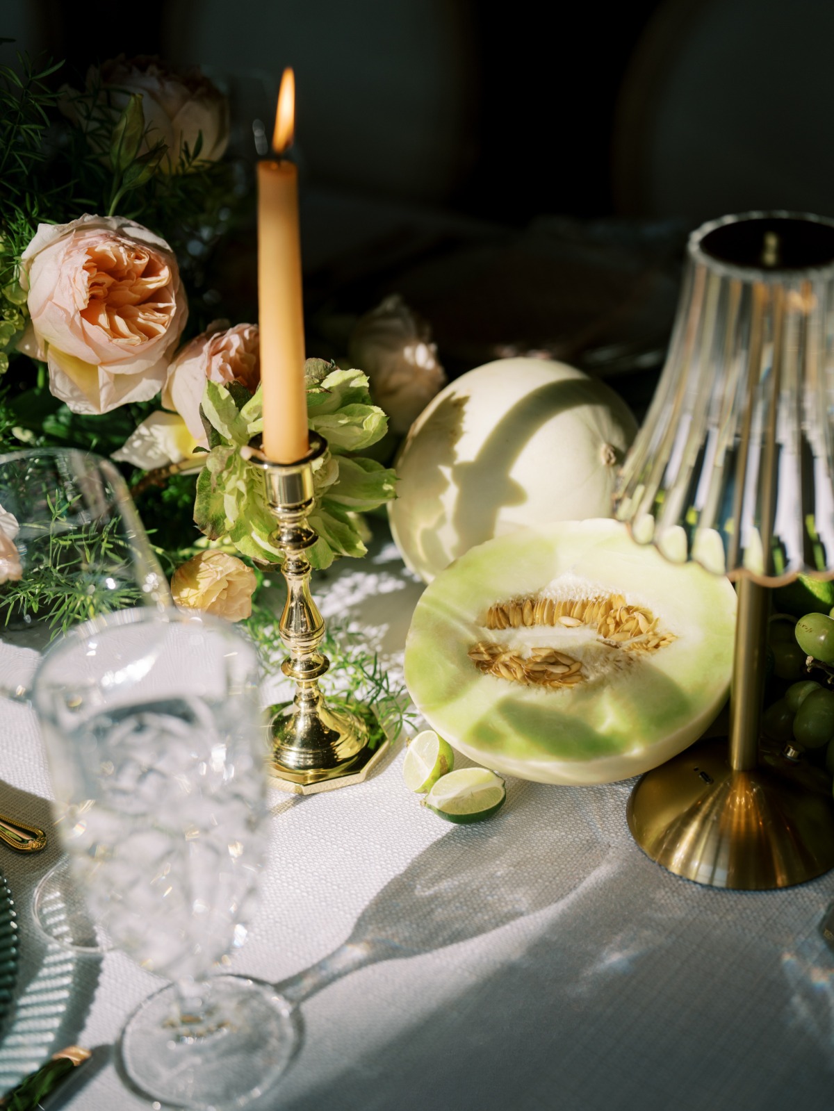 honeydew melon centerpiece