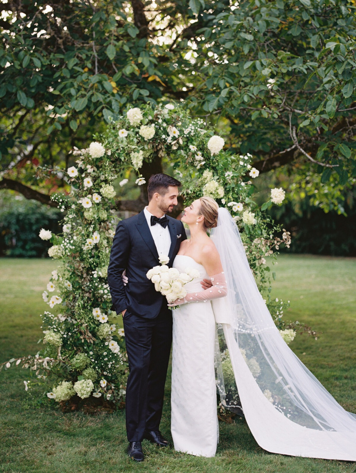 strapless straight line wedding dress