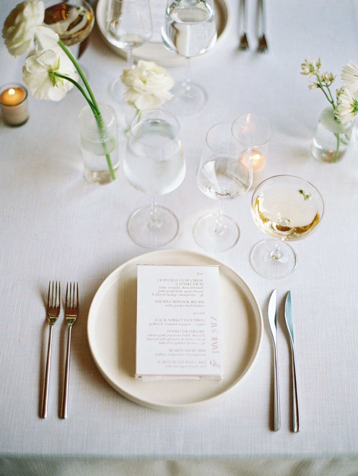 off white place setting