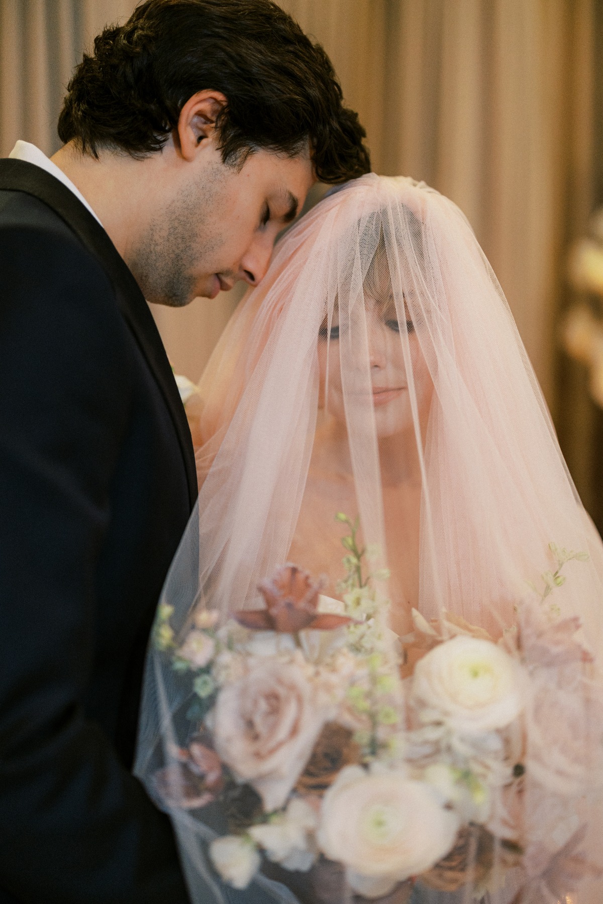 shades of rose wedding bouquet