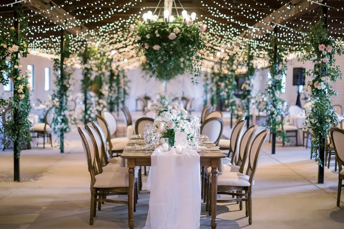 Wedding Reception with Twinkle Lights