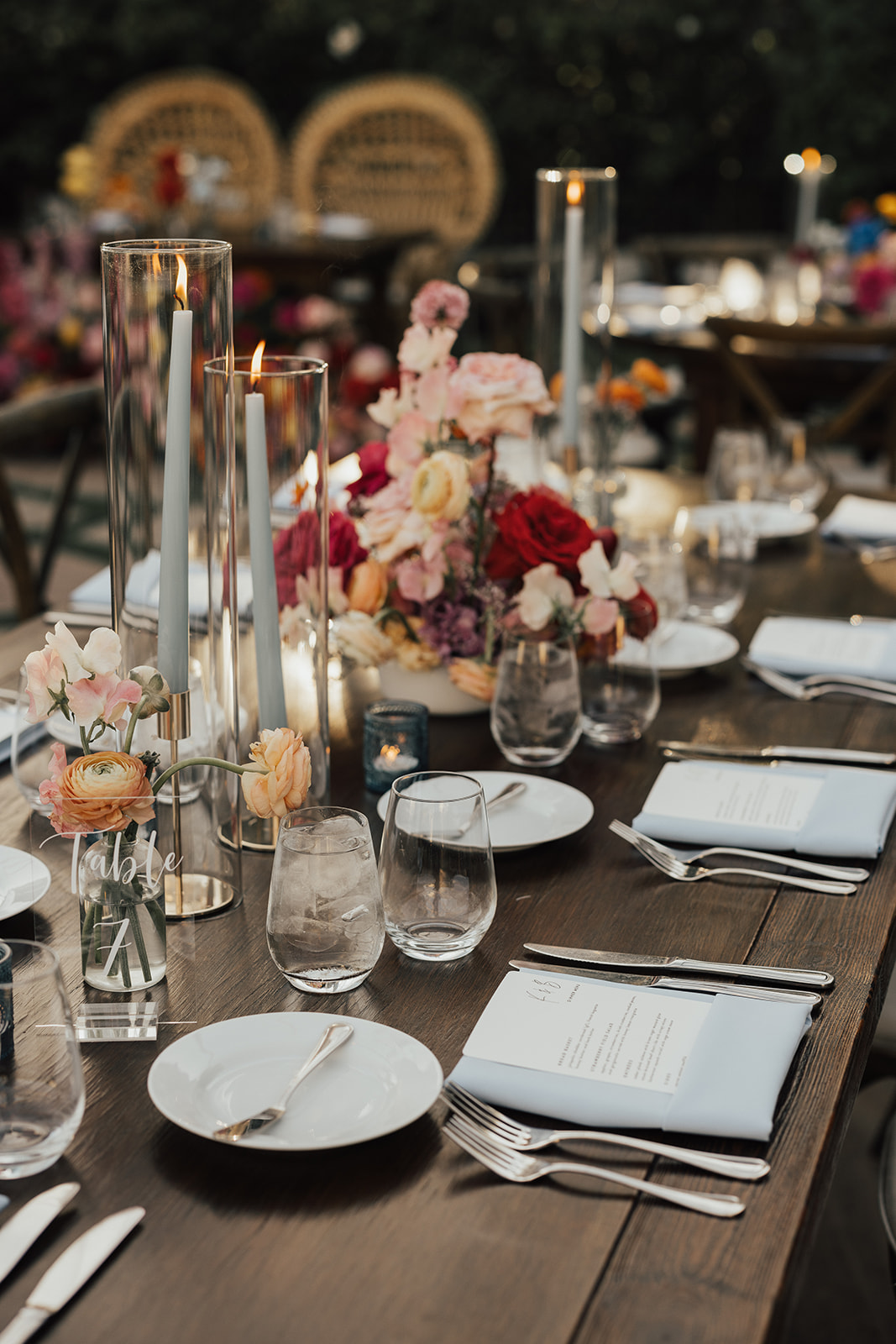blue red pink and brown wedding ideas