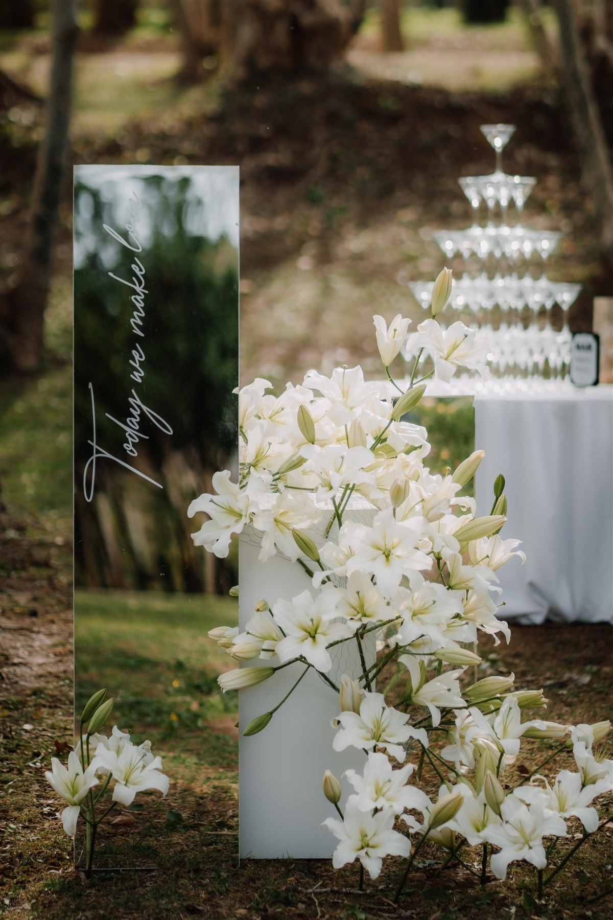 martini tower for wedding