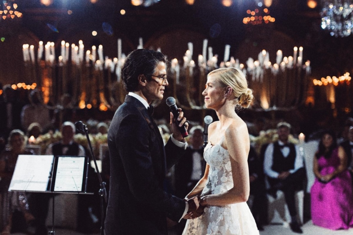 groom serenades bride