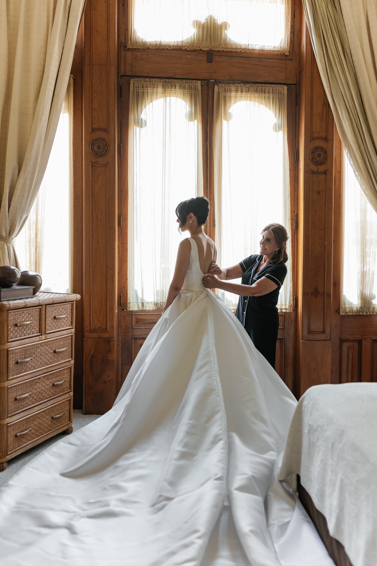 satin ballgown wedding dress