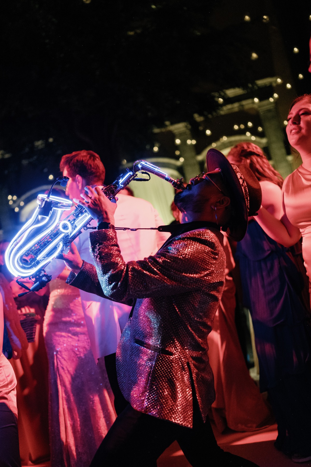 interactive saxophone player