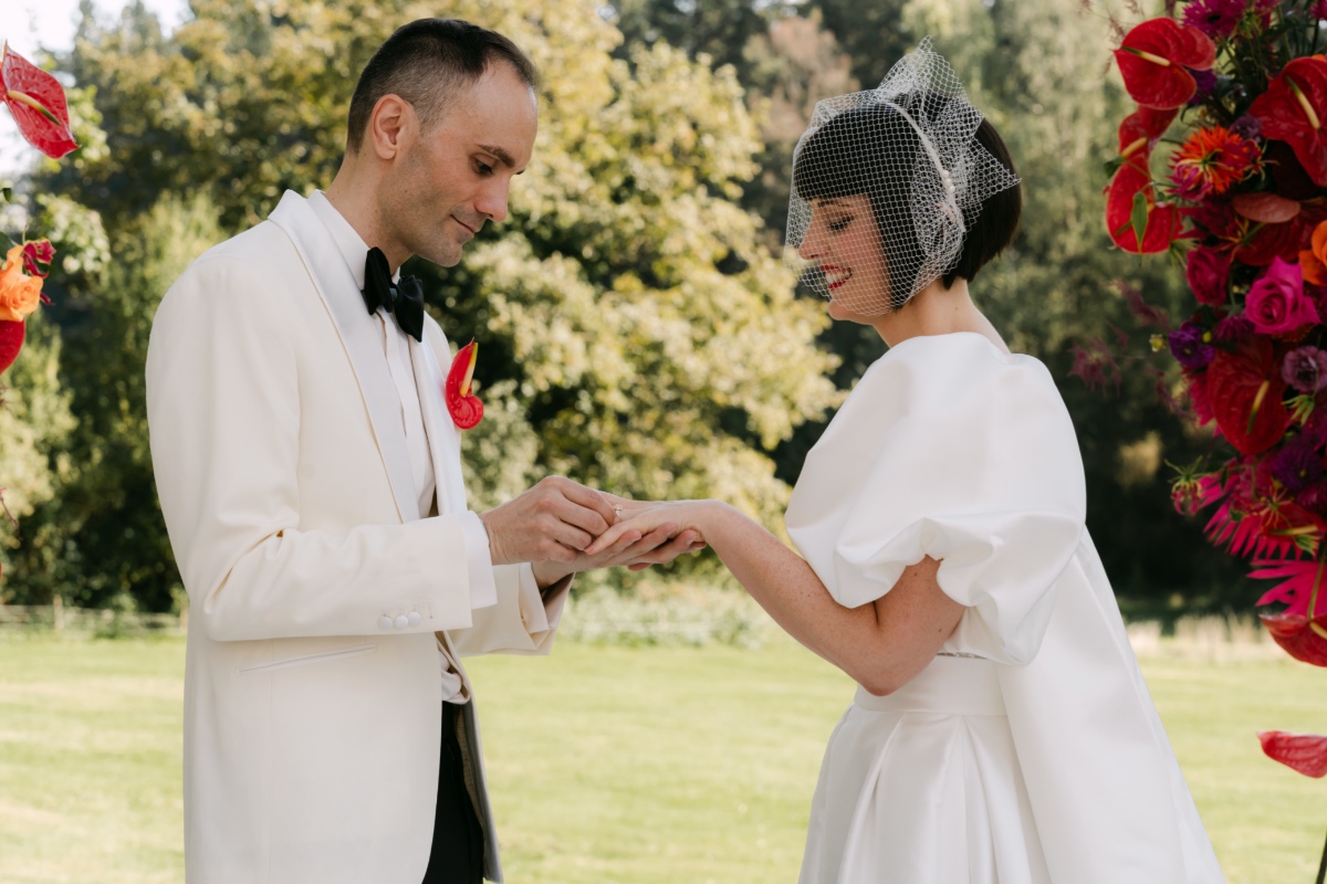 poof sleeve wedding dress