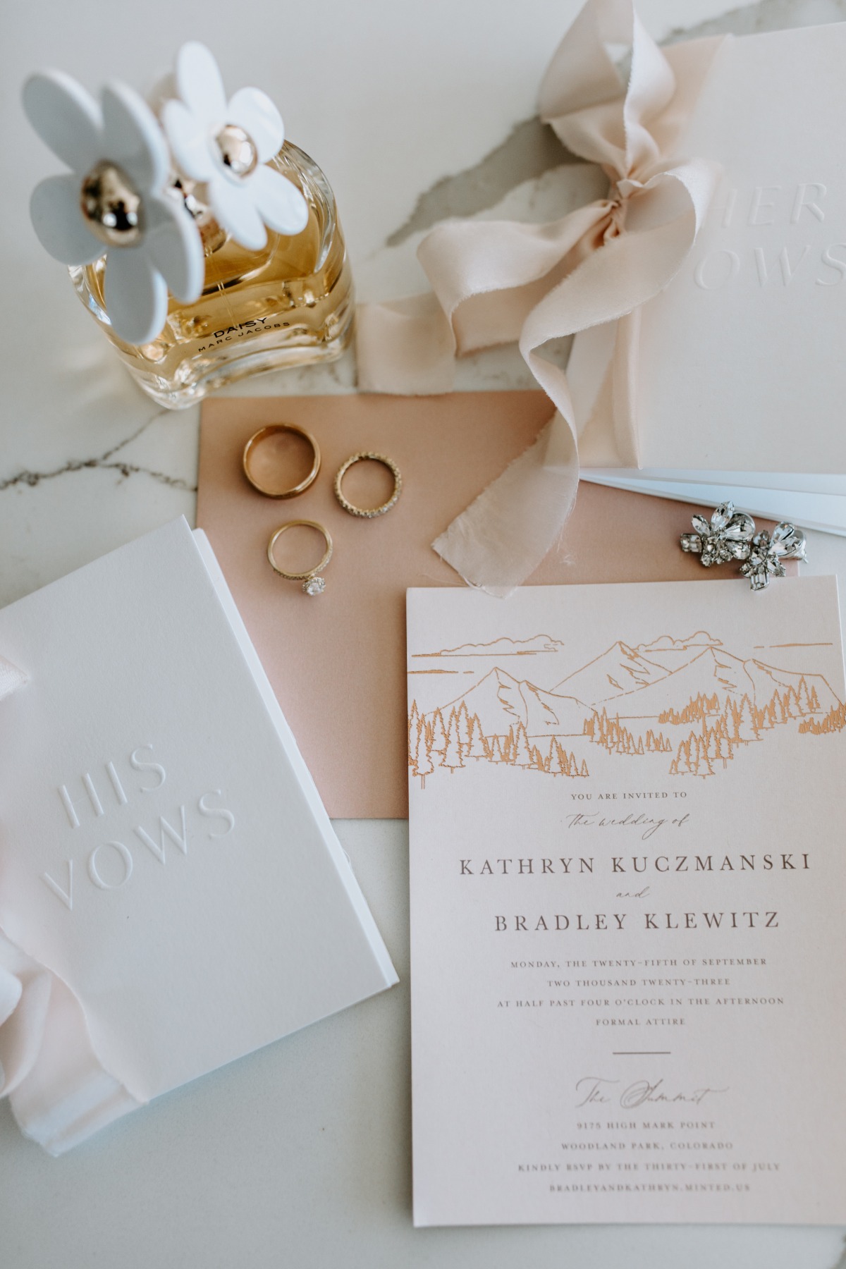 terracotta and cream wedding invitations