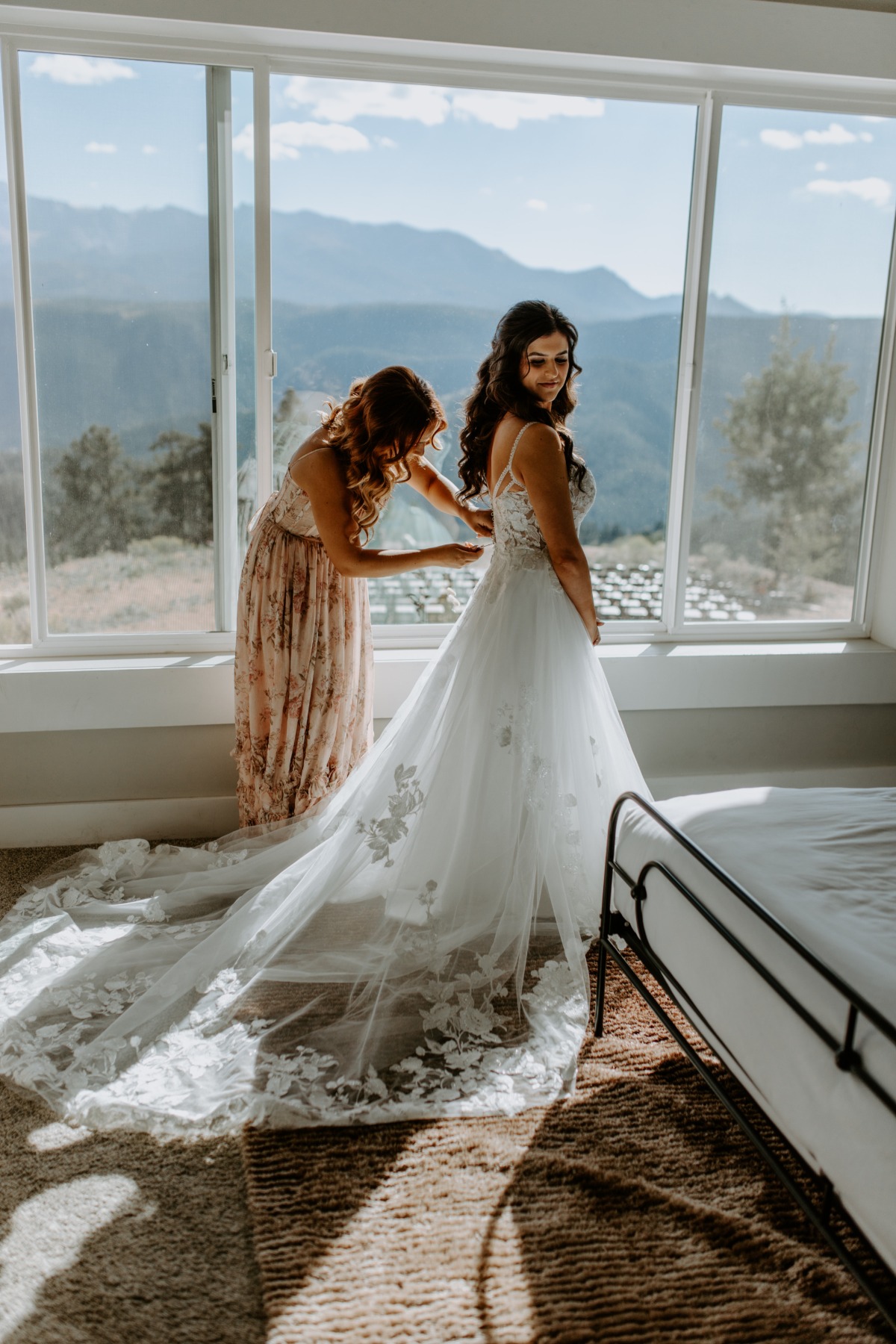 floral applique wedding dress