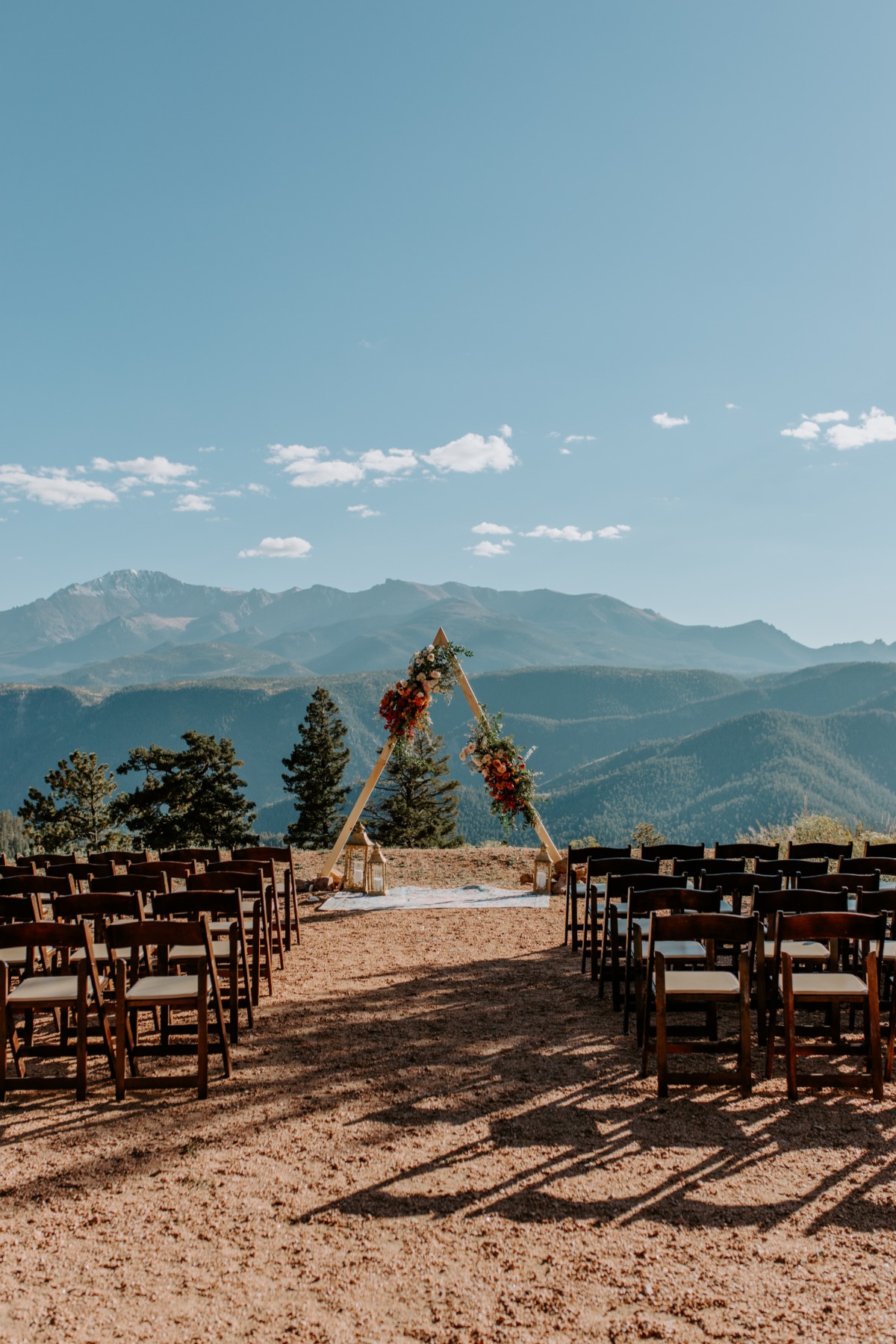mountaintop a frame wedding ceremony