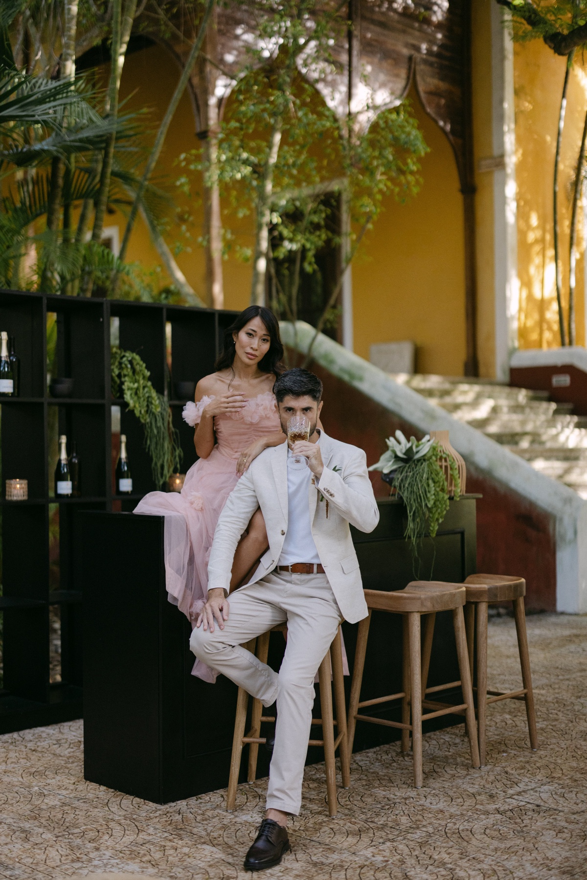 pink wedding dress
