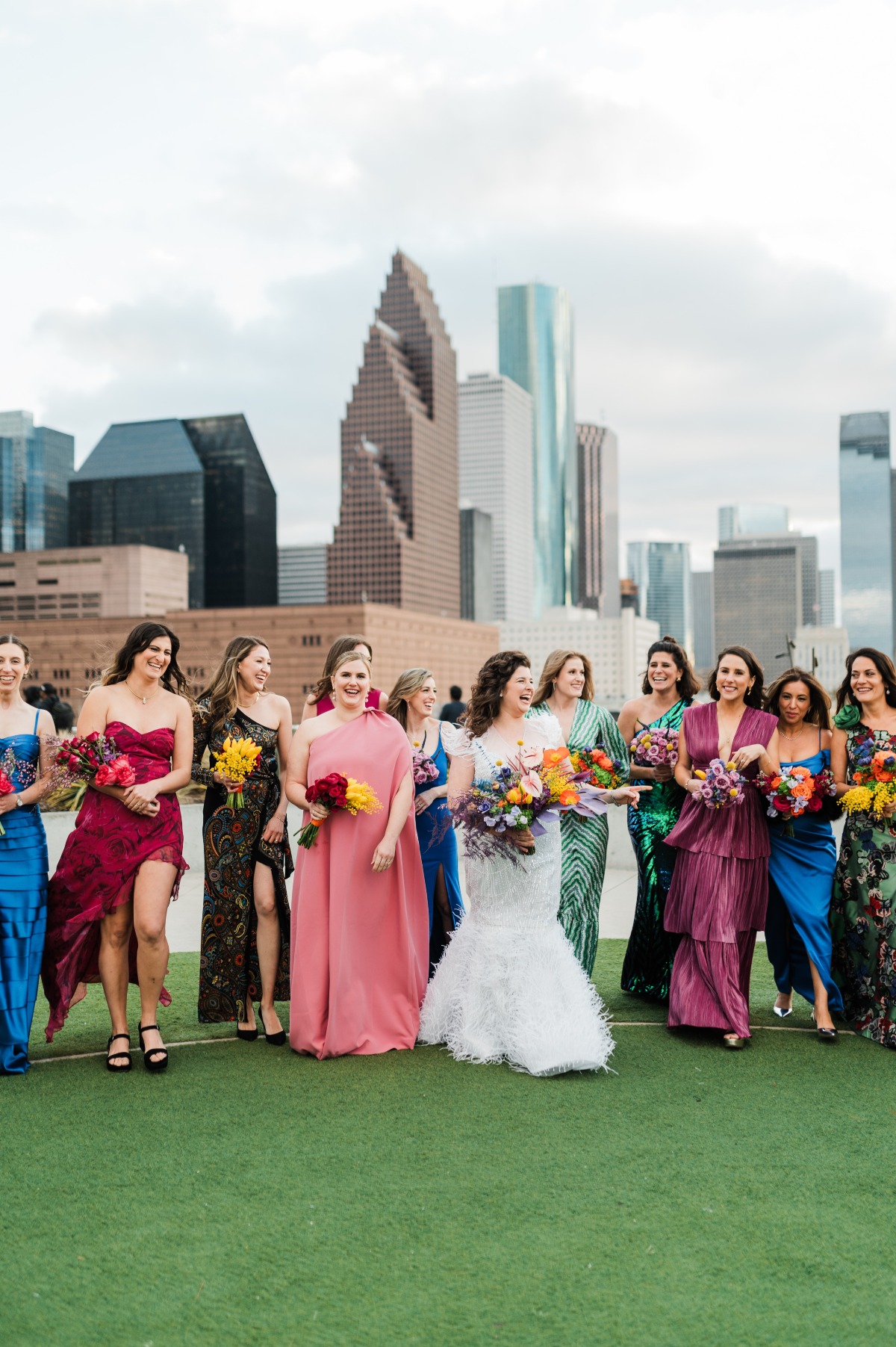 rainbow bridesmaid dresses