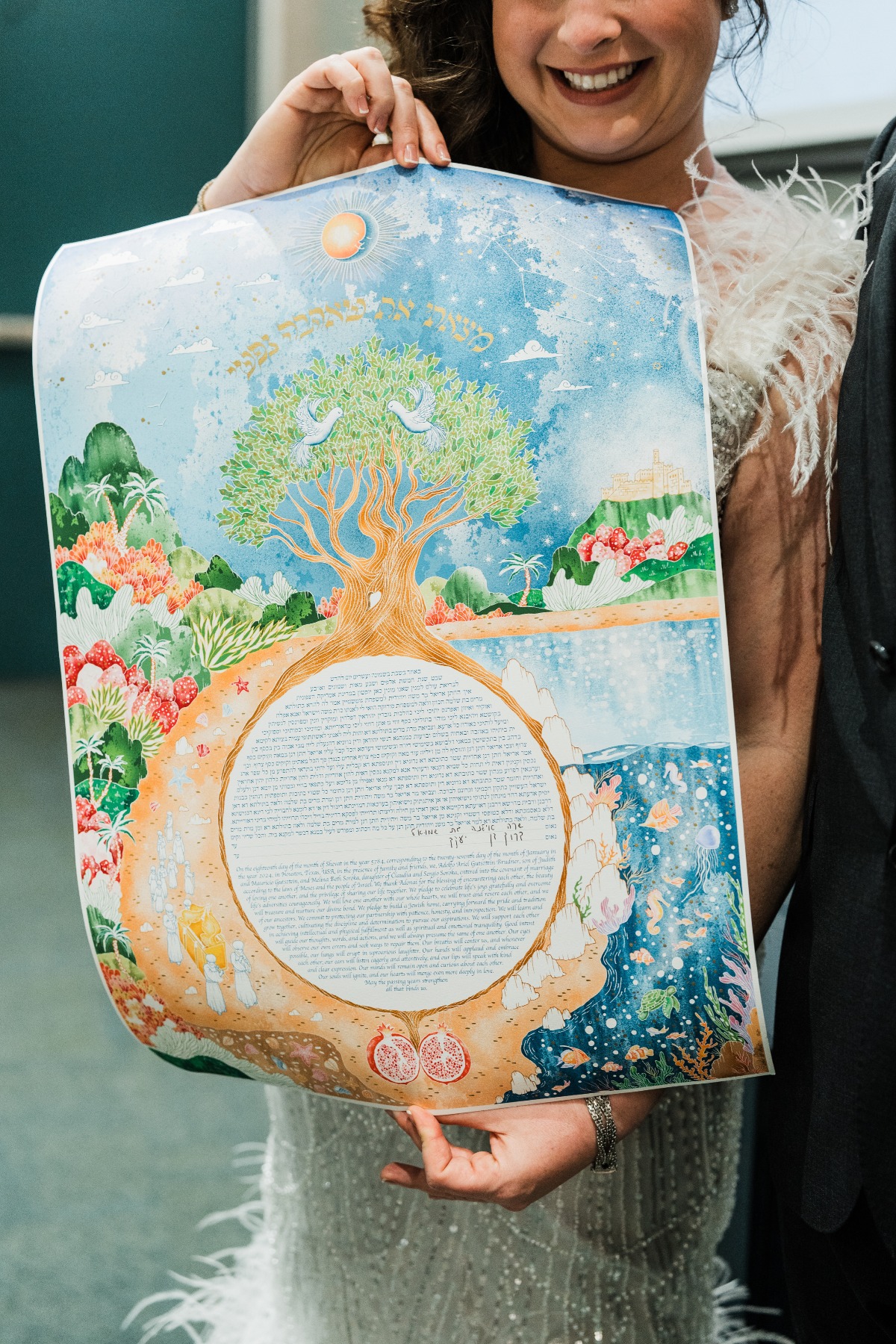 bright watercolor ketubah