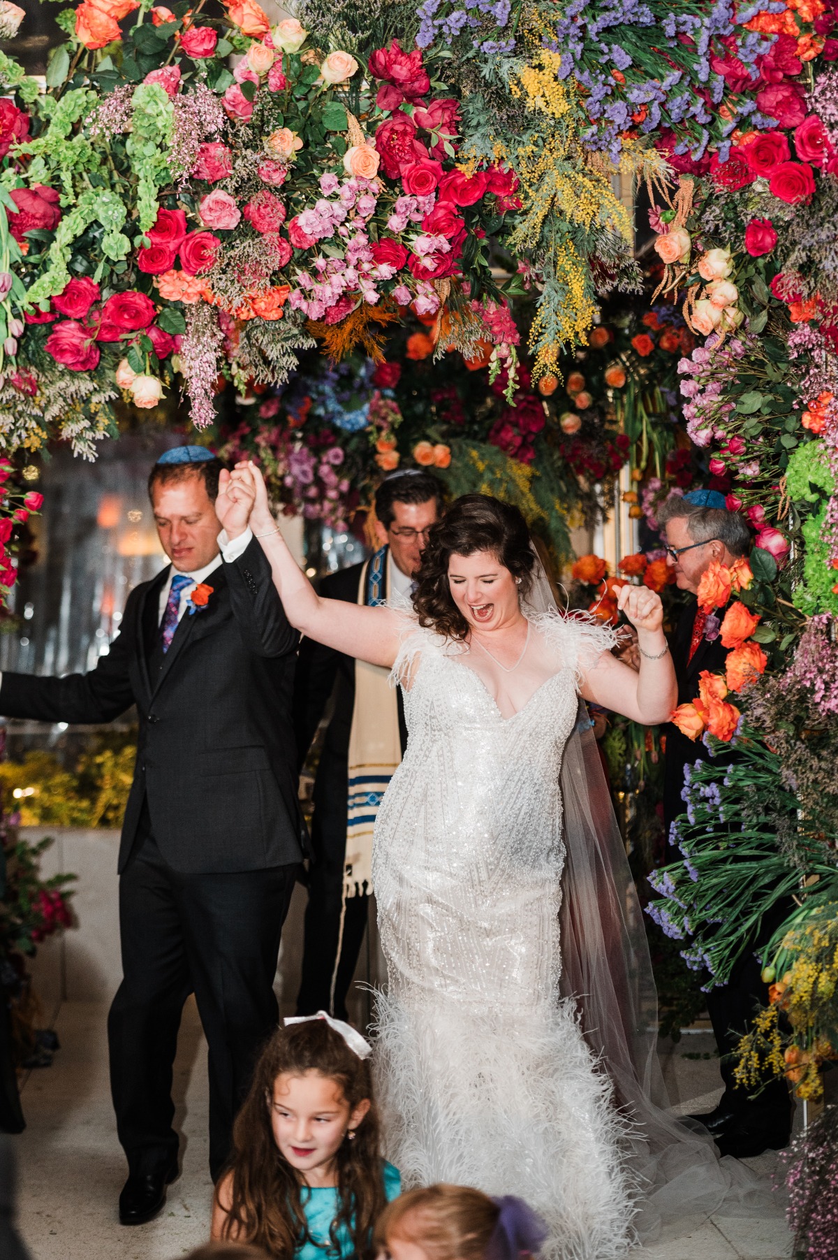 colorful floral chuppah