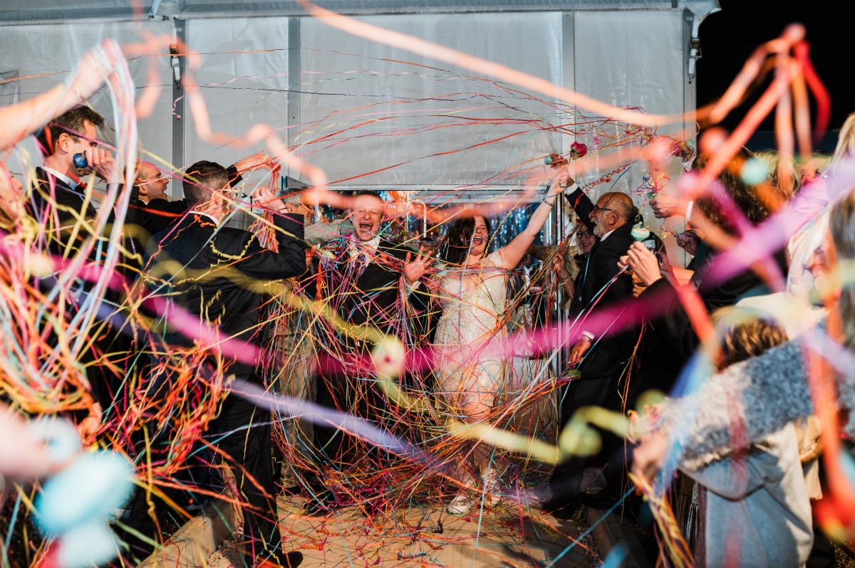 streamer exit for wedding