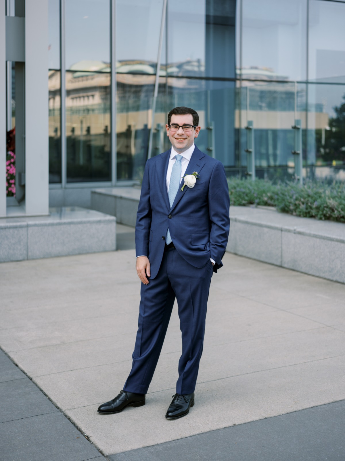 blue wedding suit