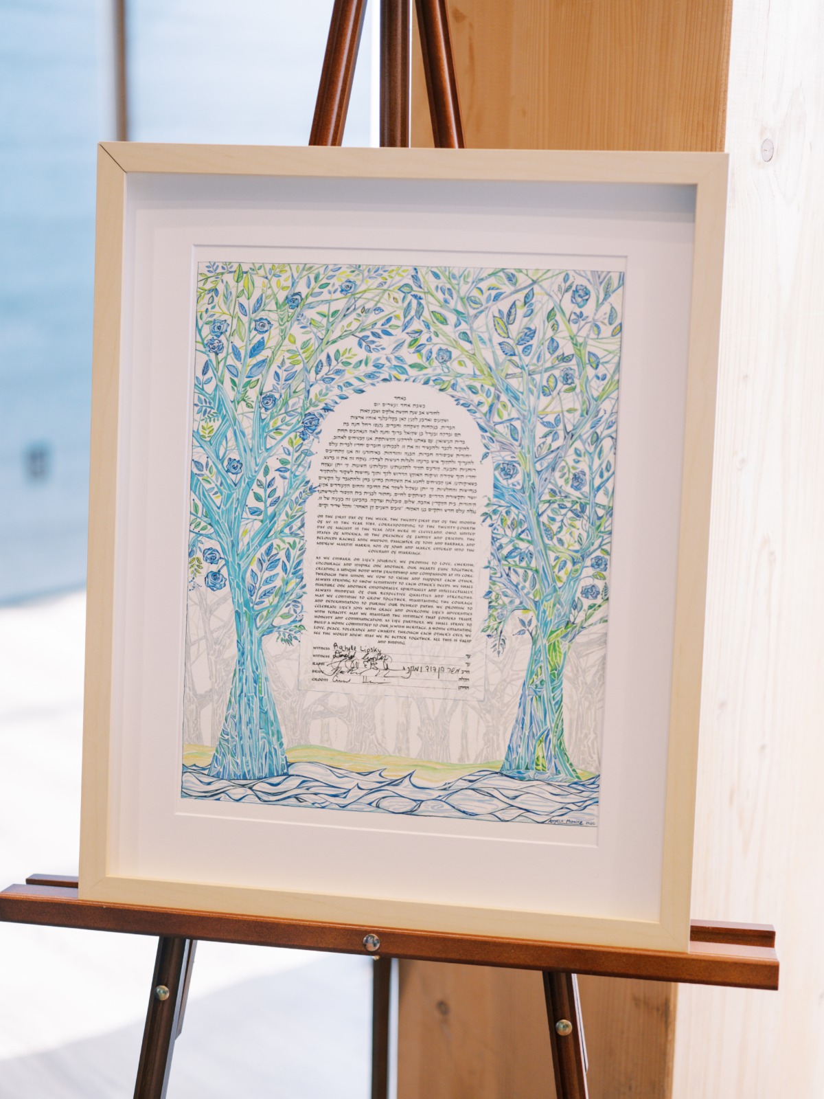blue ketubah ideas for wedding
