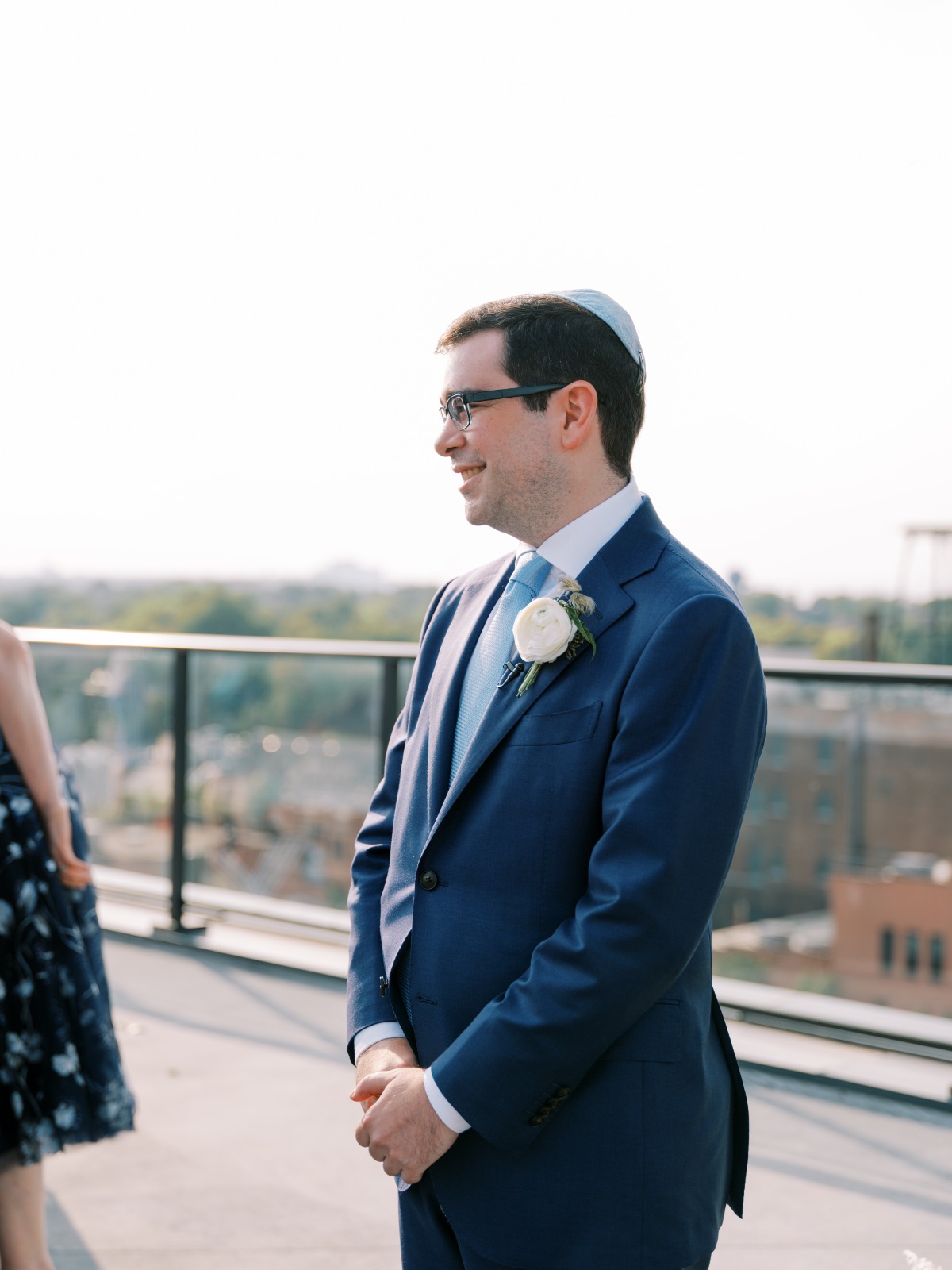 blue wedding suit for groom