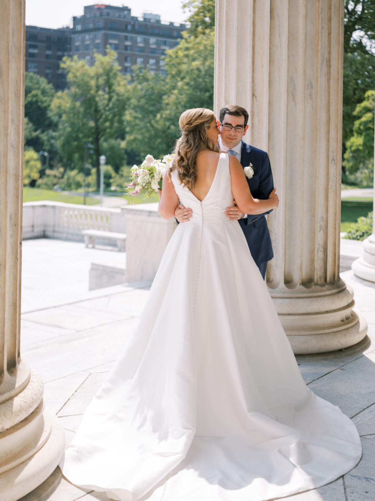 pleated ballgown for wedding