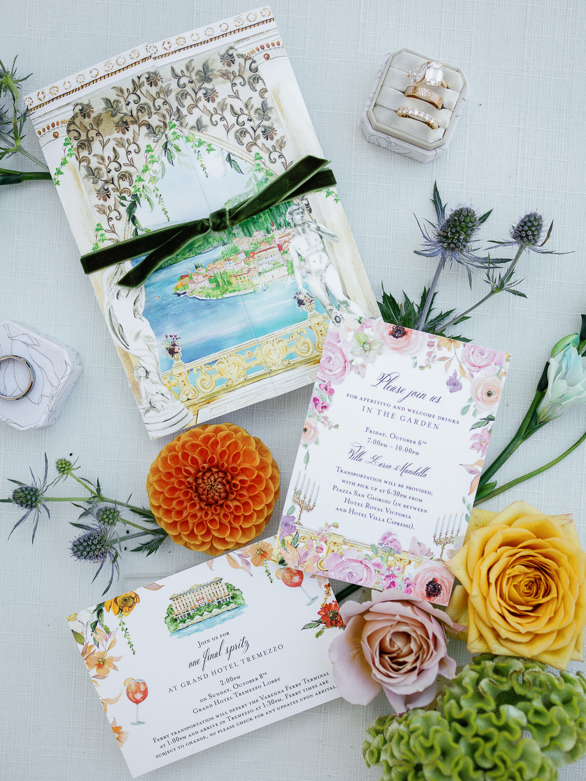 custom venue watercolor wedding invitations