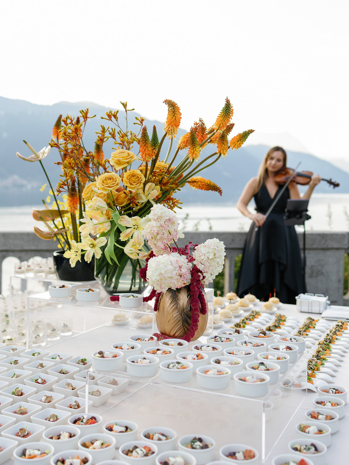 bite-sized appetizer table