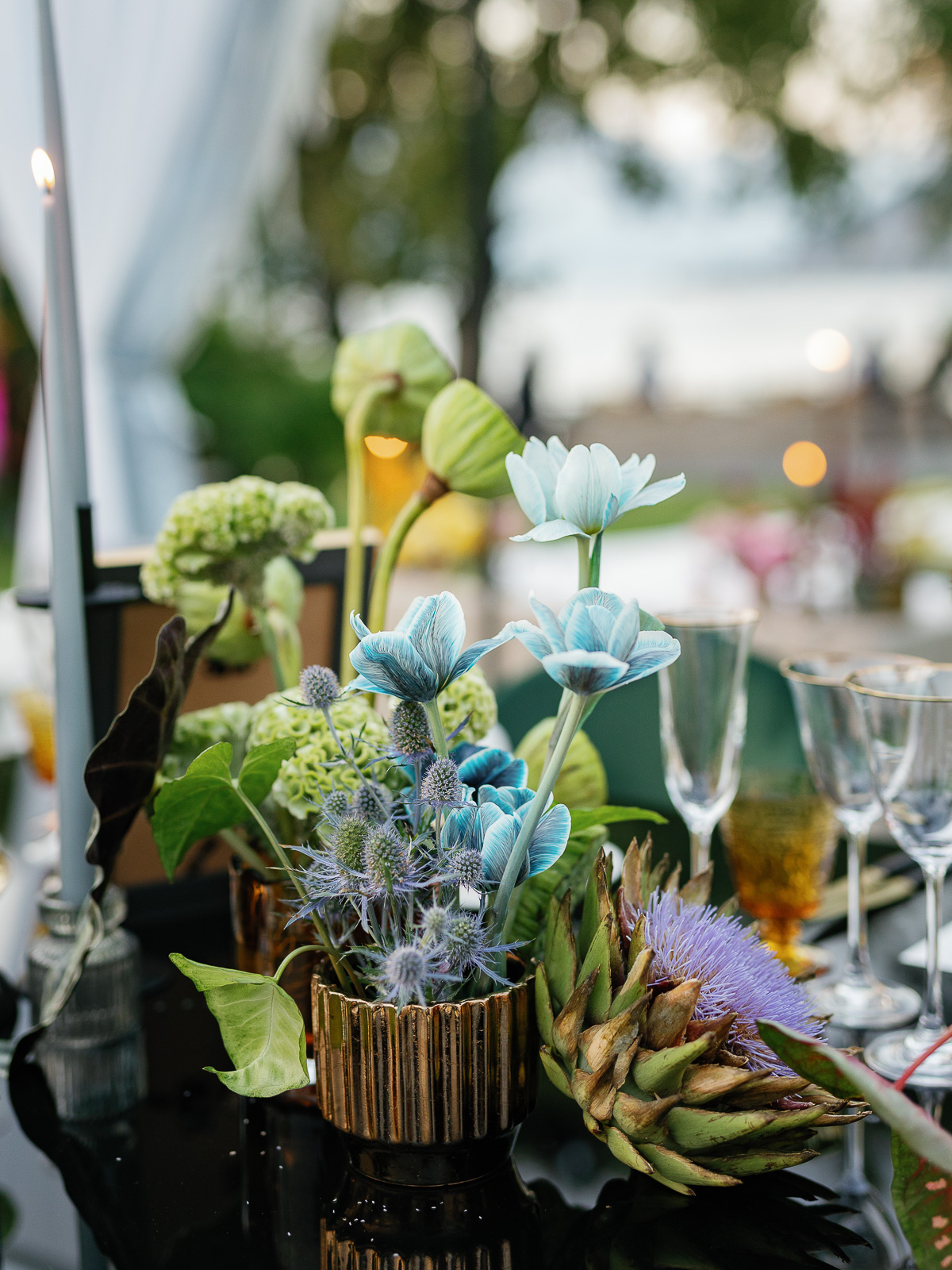 rainbow wildflower centerpieces