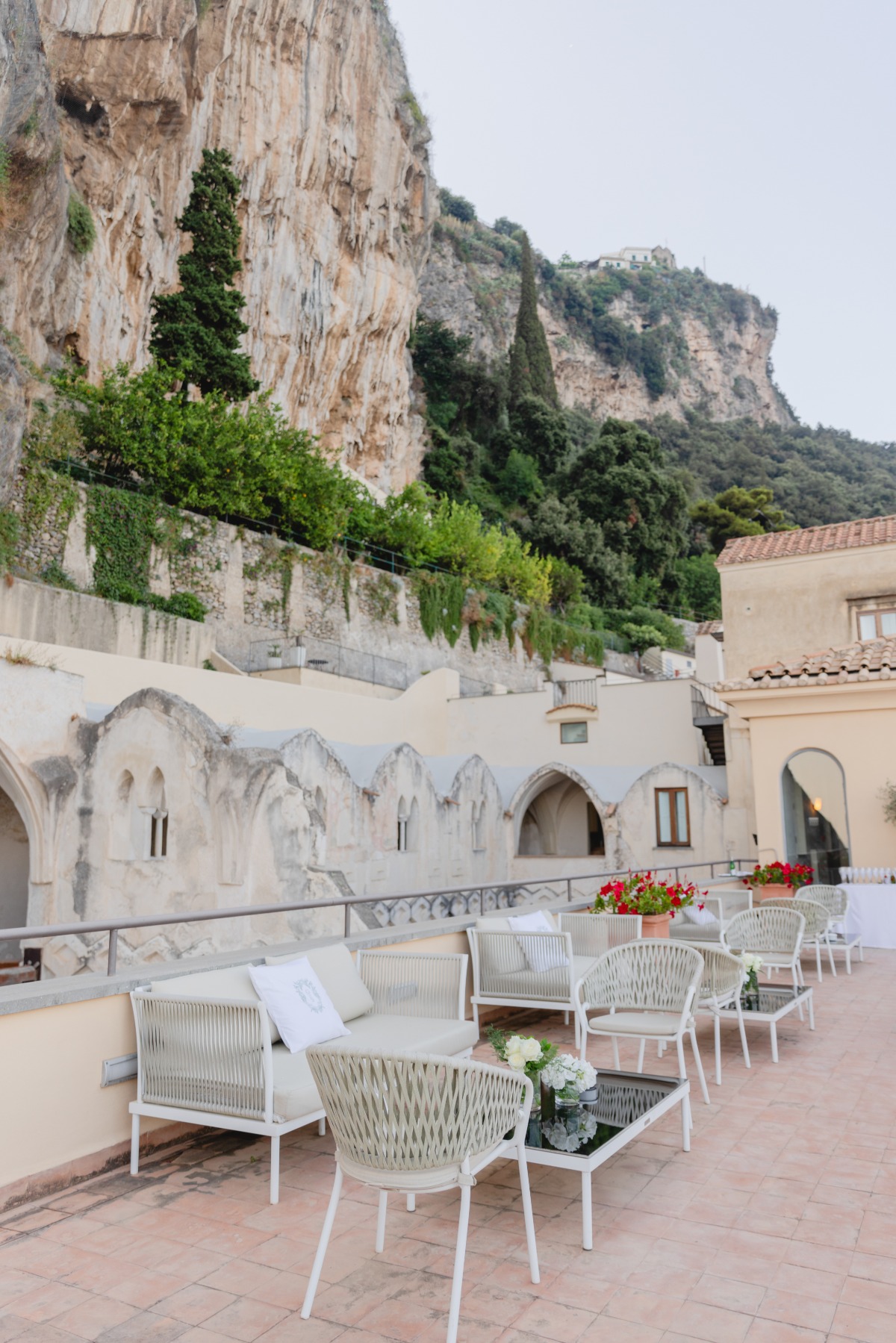 Amalfi Coast patio cocktail hour