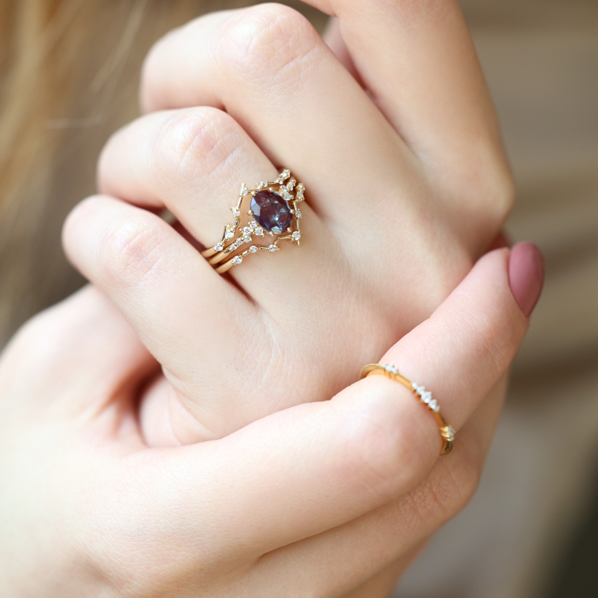 oval gemstone engagement ring