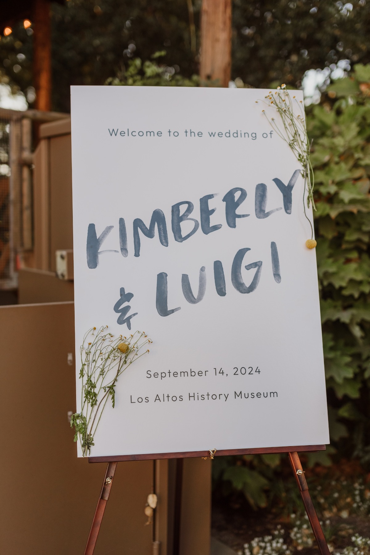 modern wedding sign