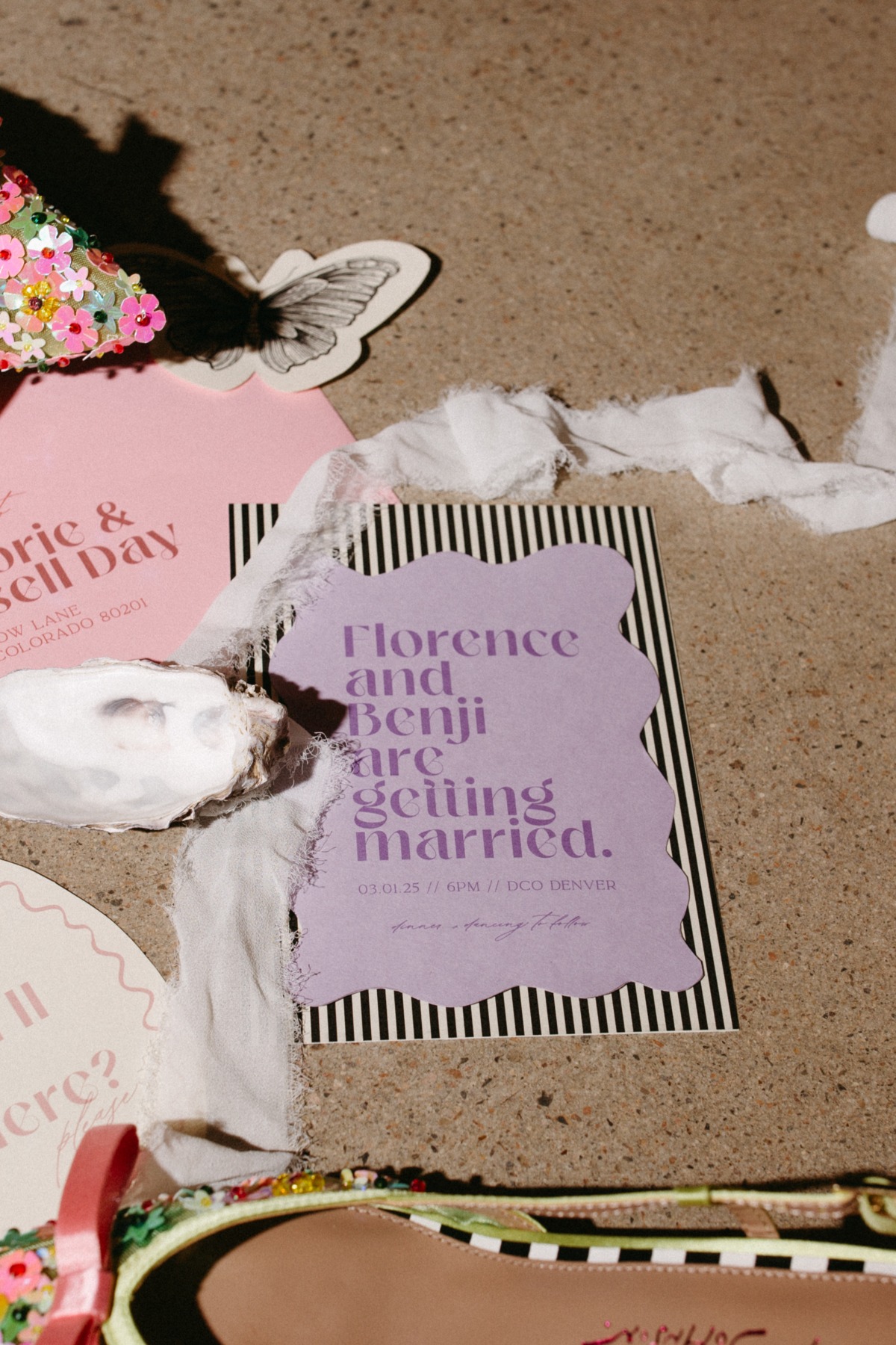 70's inspired wedding invitations